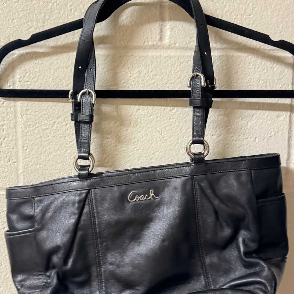 Vintage Coach Black Leather Purse - image 1