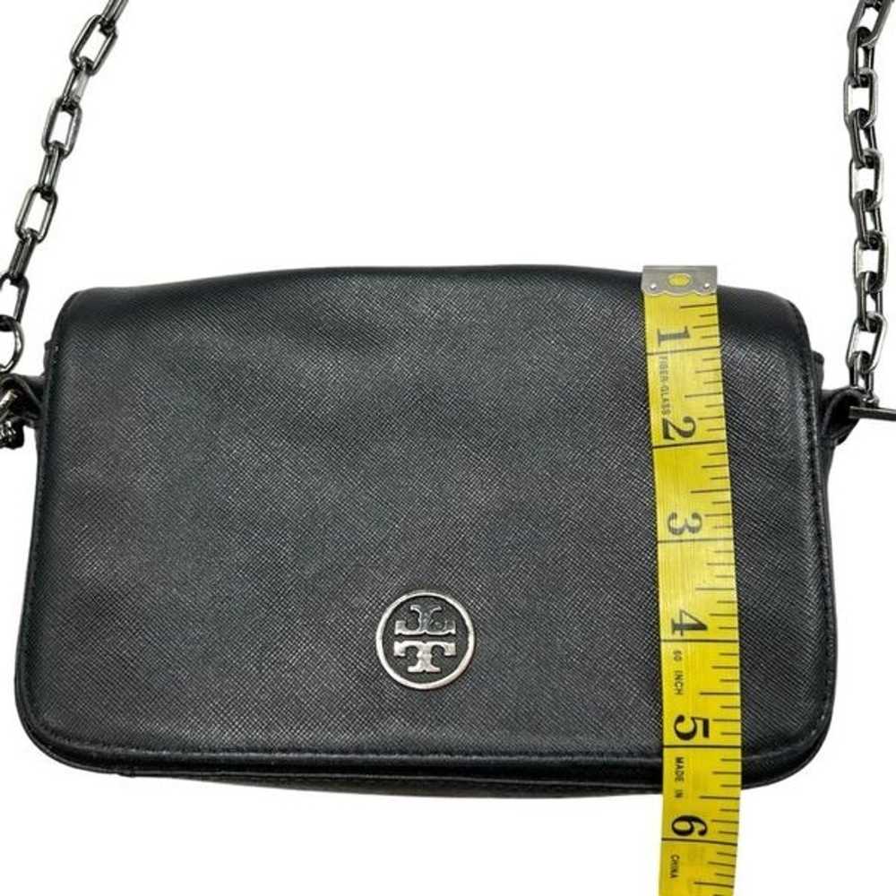 Tory Burch Black Safiano Leather Chain Strap Cros… - image 10