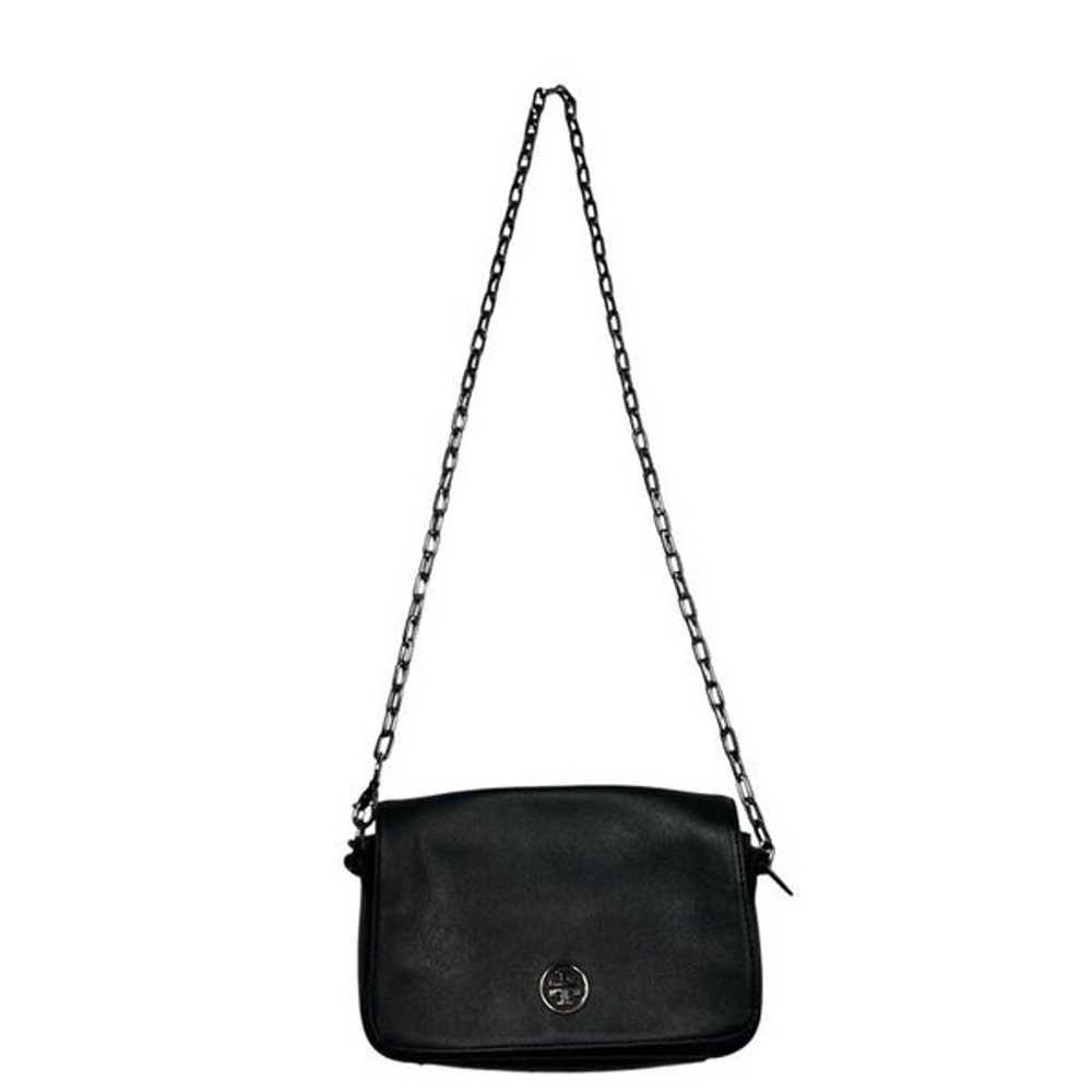 Tory Burch Black Safiano Leather Chain Strap Cros… - image 2