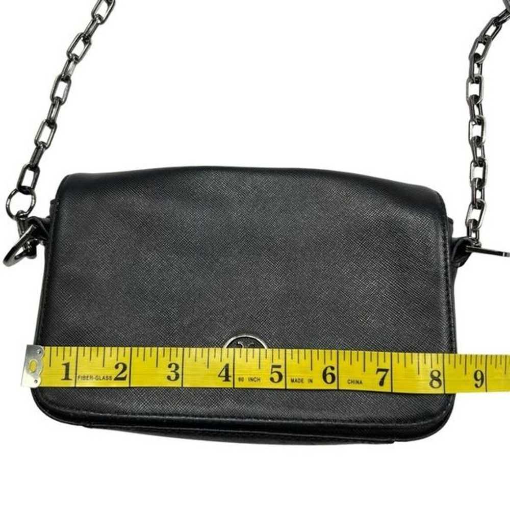 Tory Burch Black Safiano Leather Chain Strap Cros… - image 9