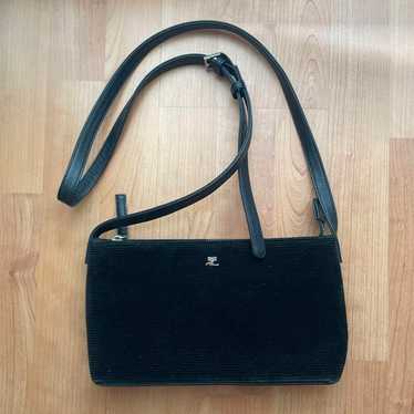 Courreges Corduroy Shoulder Bag Black