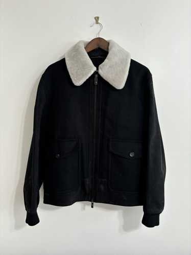 Ermenegildo Zegna Leather Wool Fur Collar Bomber J