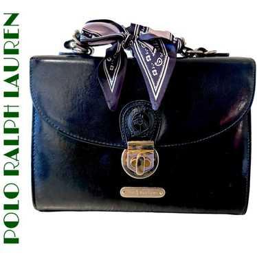 Polo Ralph Lauren Black Leather Hand Bag - image 1