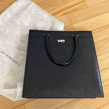 BURBERRY business bag, black, leather, large