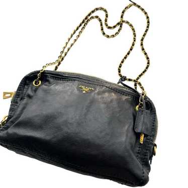 PRADA shoulder bag with gold logo