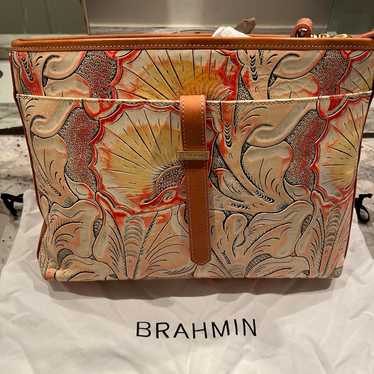 Brahmin leather embossed clutch /shoulder