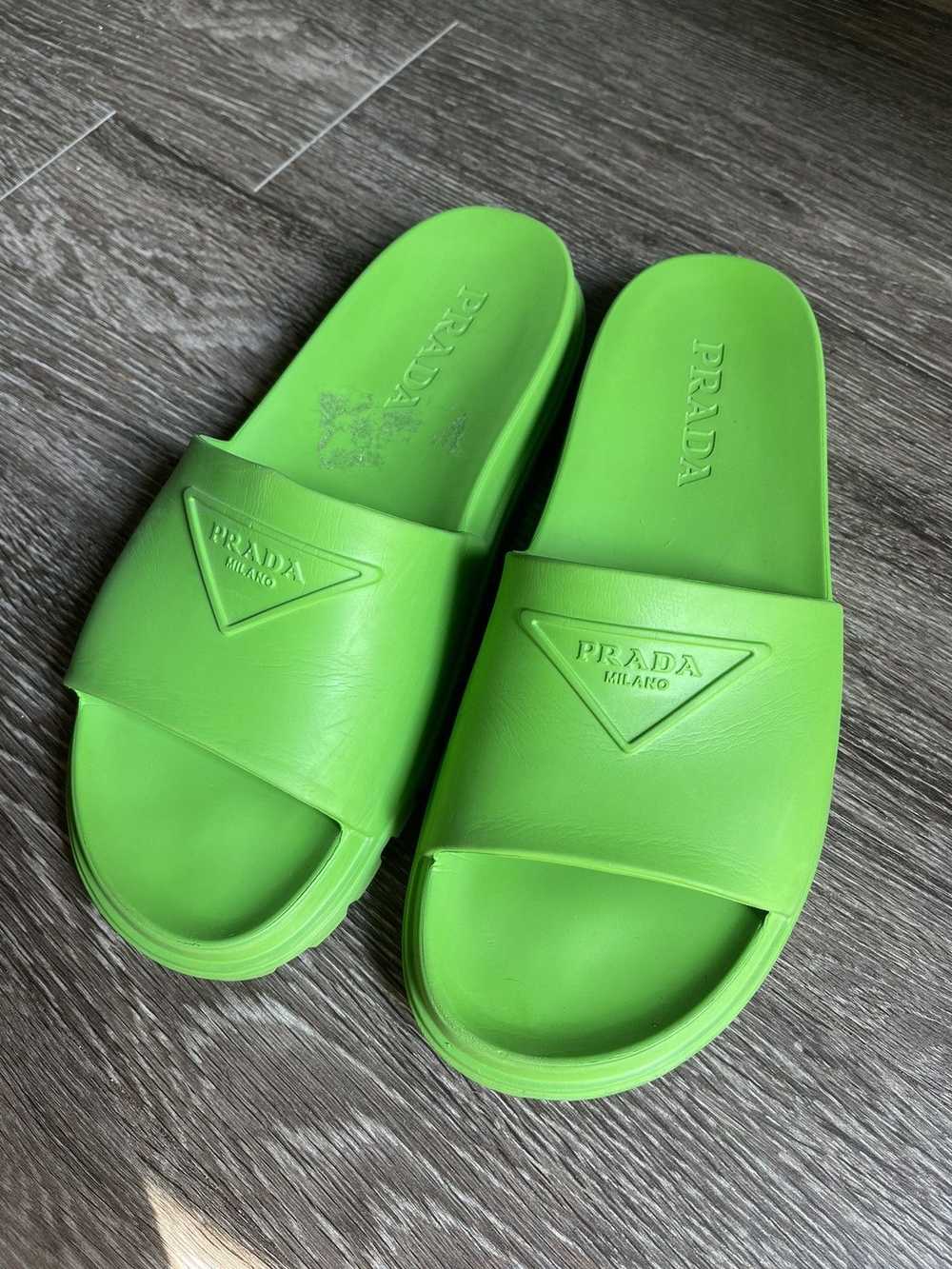 Prada Prada Green Rubber Slides - image 2