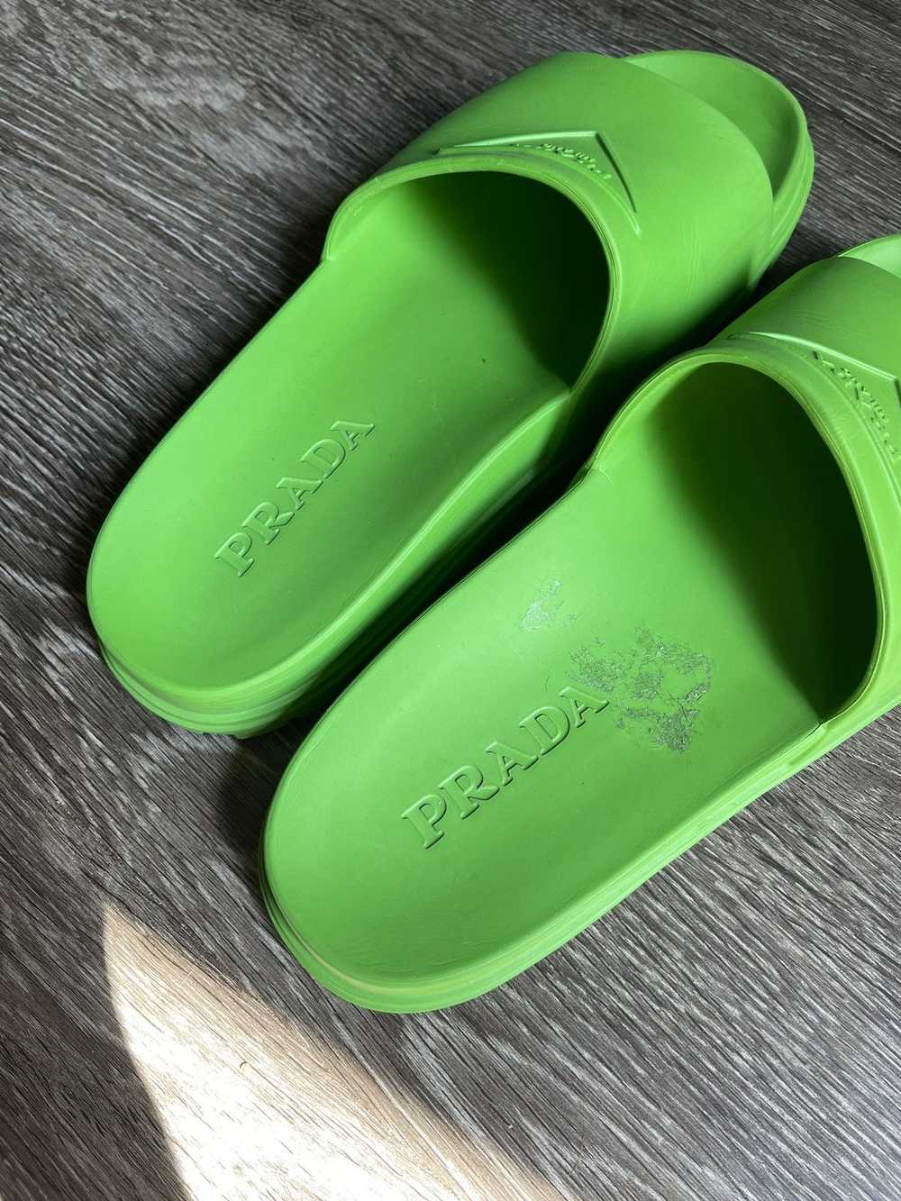 Prada Prada Green Rubber Slides - image 3