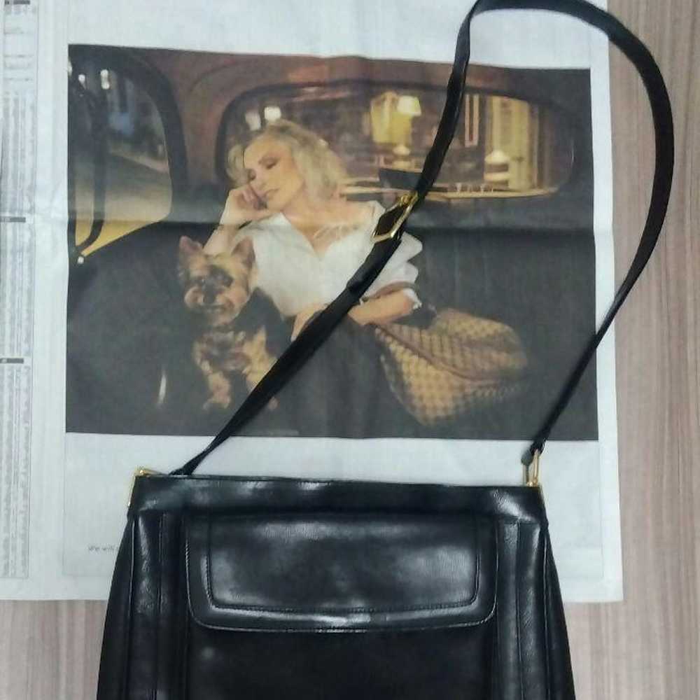 GUCCI shoulder bag, black, leather, vintage - image 1