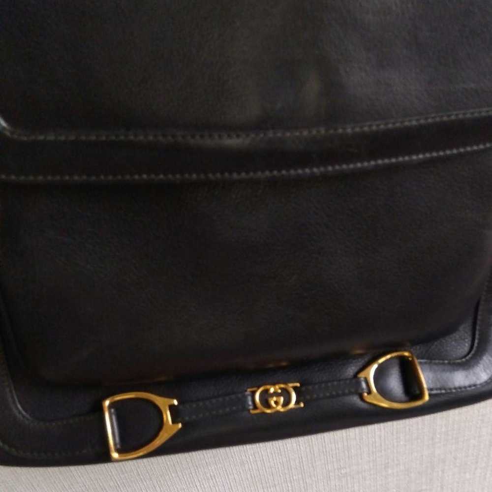 GUCCI shoulder bag, black, leather, vintage - image 7