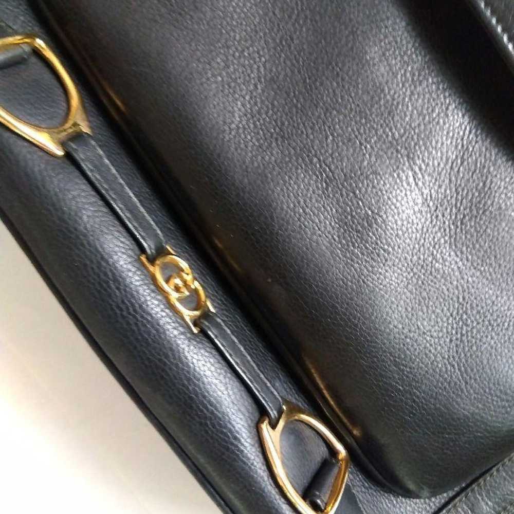 GUCCI shoulder bag, black, leather, vintage - image 9