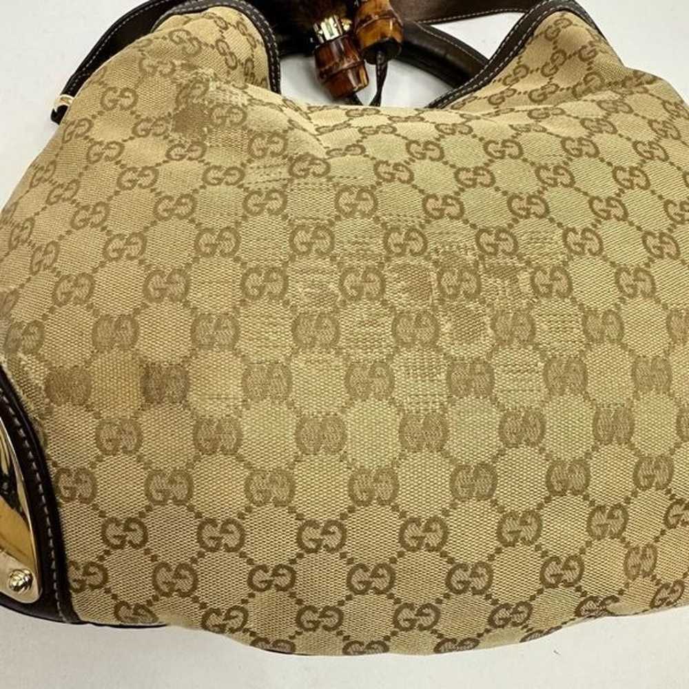 Vintage Gucci Monogram Canvas Mink Indy Hobo Bag - image 10