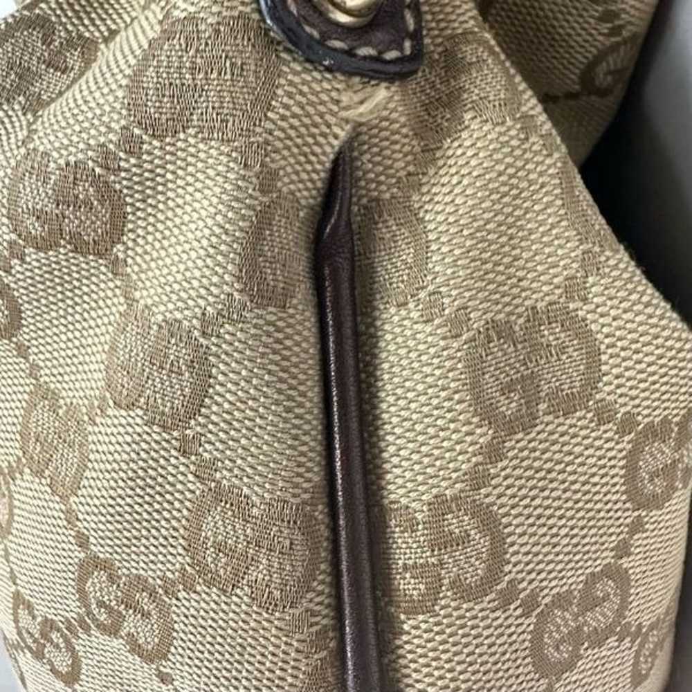 Vintage Gucci Monogram Canvas Mink Indy Hobo Bag - image 12