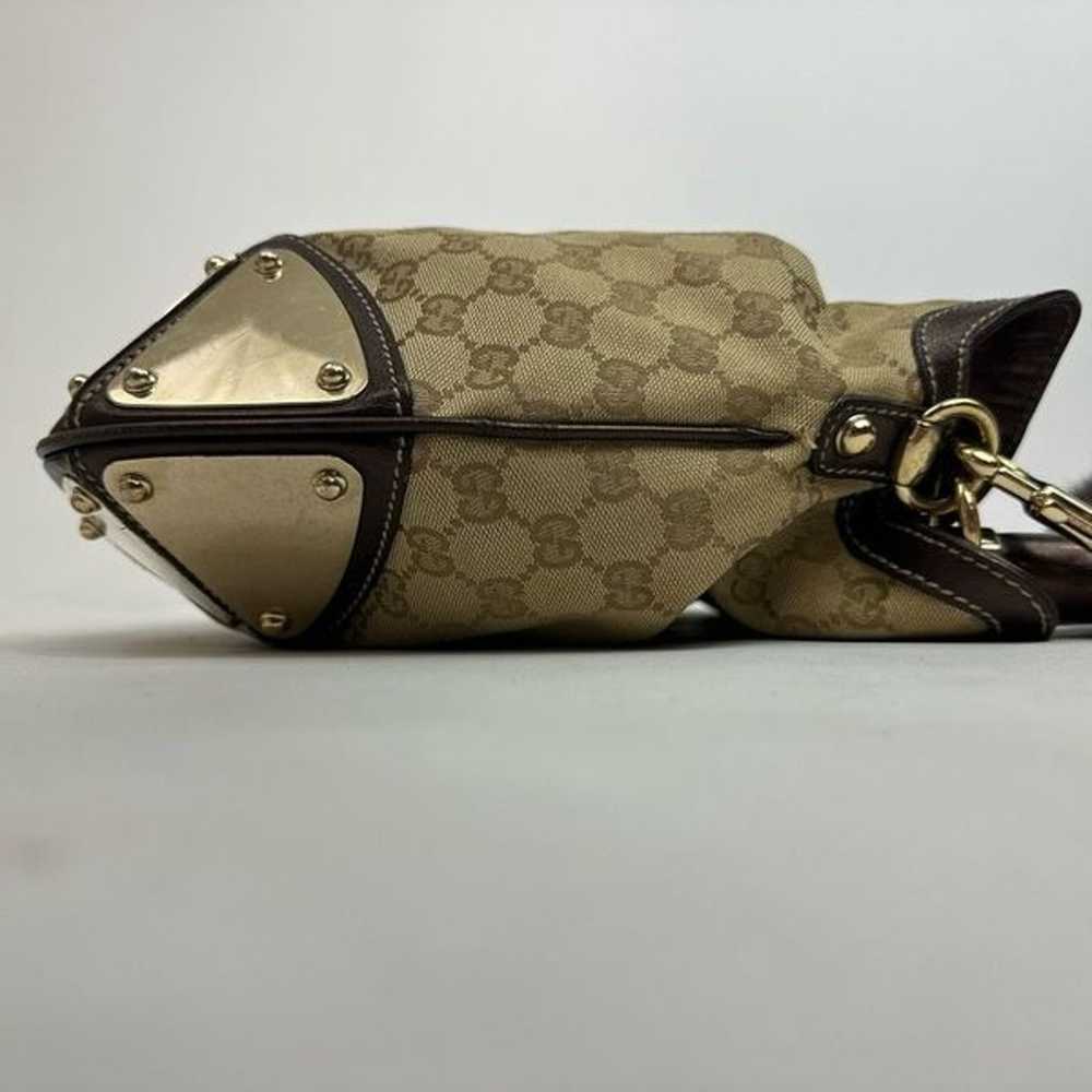 Vintage Gucci Monogram Canvas Mink Indy Hobo Bag - image 6