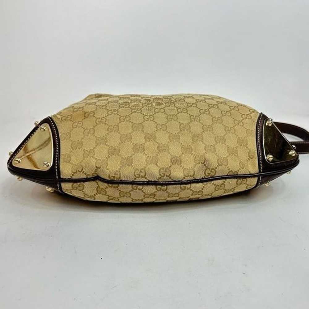 Vintage Gucci Monogram Canvas Mink Indy Hobo Bag - image 8