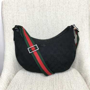 Authentic Gucci crossbody bag black canvas