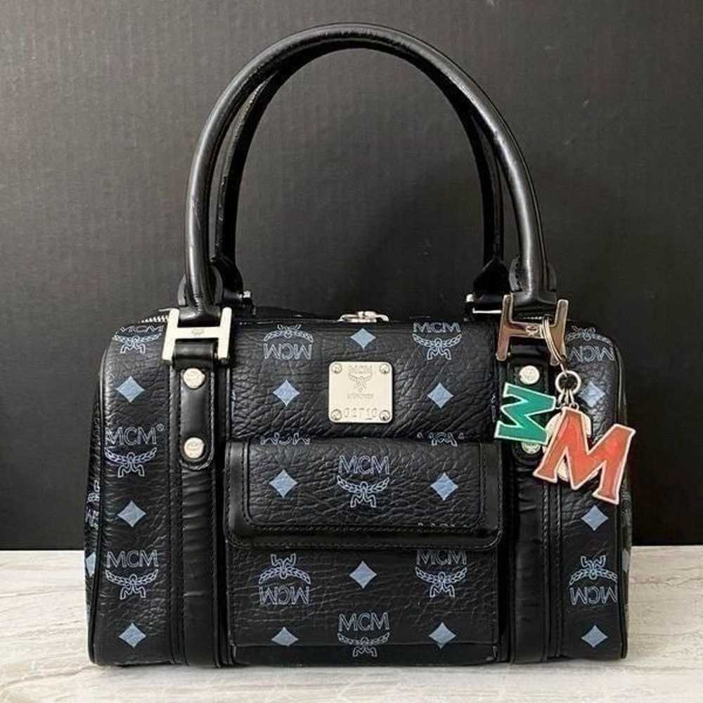 MCM Visetos Black Boston Bag  25cm - image 1