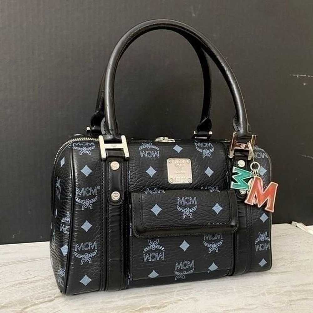 MCM Visetos Black Boston Bag  25cm - image 6