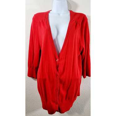 Other Lane Bryant Red Cardigan Sweater 18 20 Light