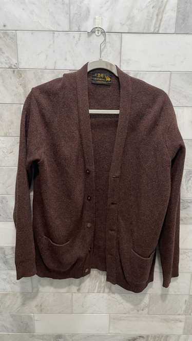 Vintage 70's Knitted Wool Maroon Cardigan