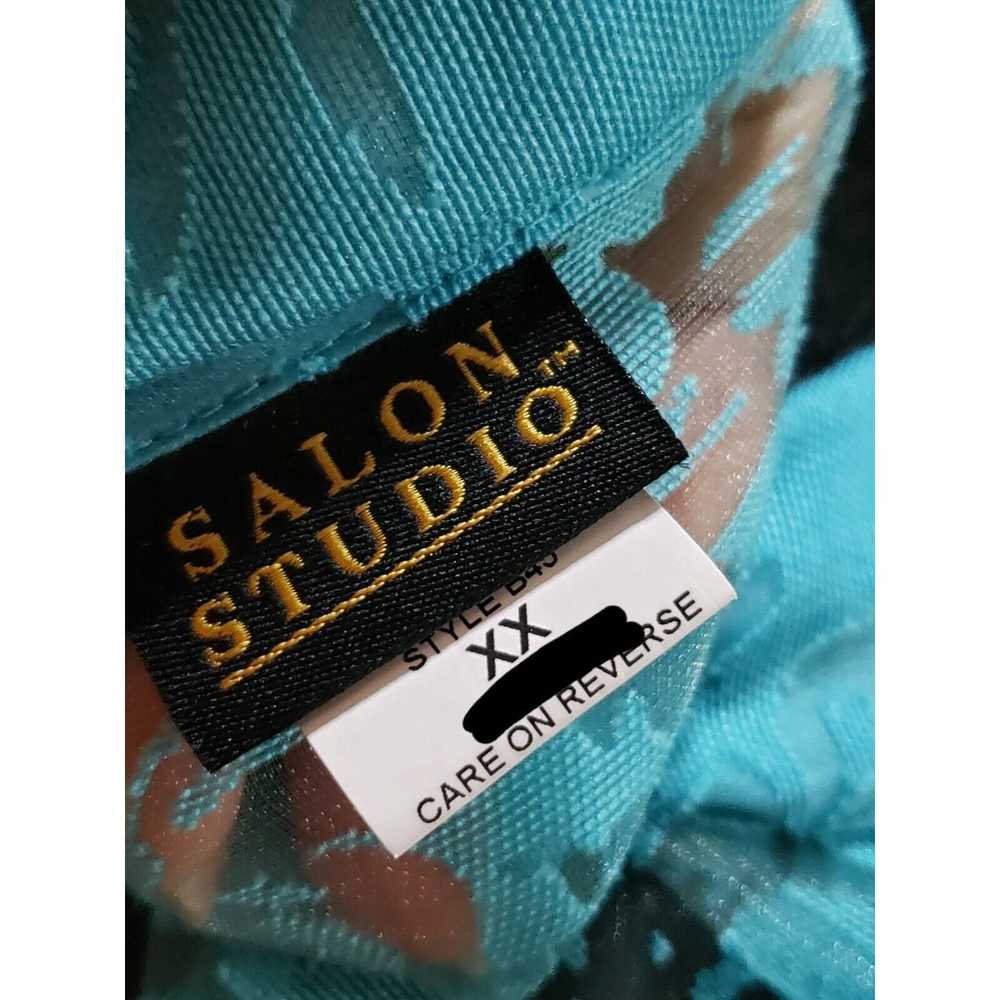 Other Salon Studio Sheer Blue Floral Rayon Button… - image 11