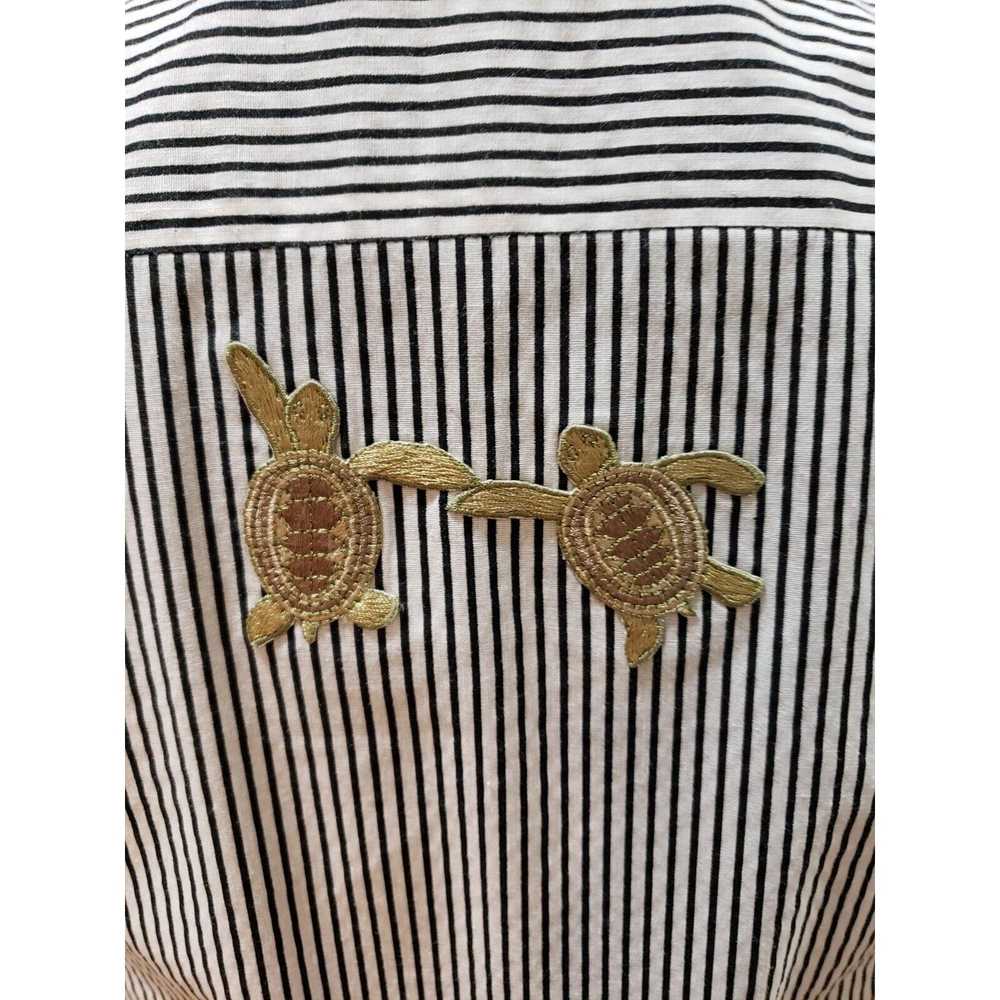 Other Vintage Striped Polyester Long Sleeve Butto… - image 8