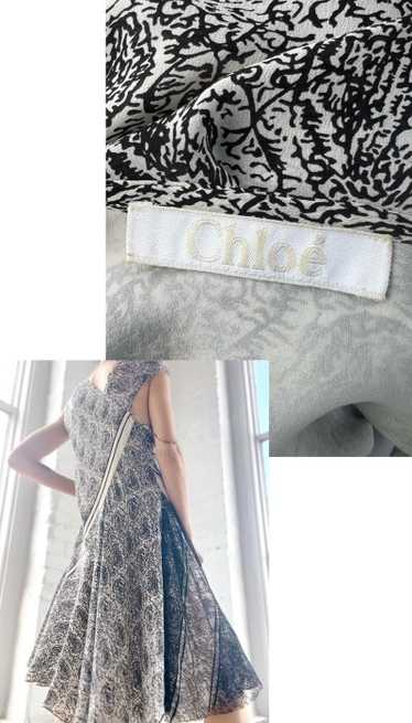 silk chiffon lace Chloe cape dress