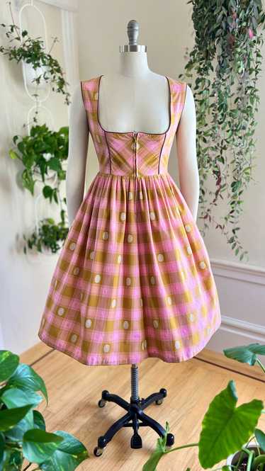 1970s Plaid Dirndl Dress | medium