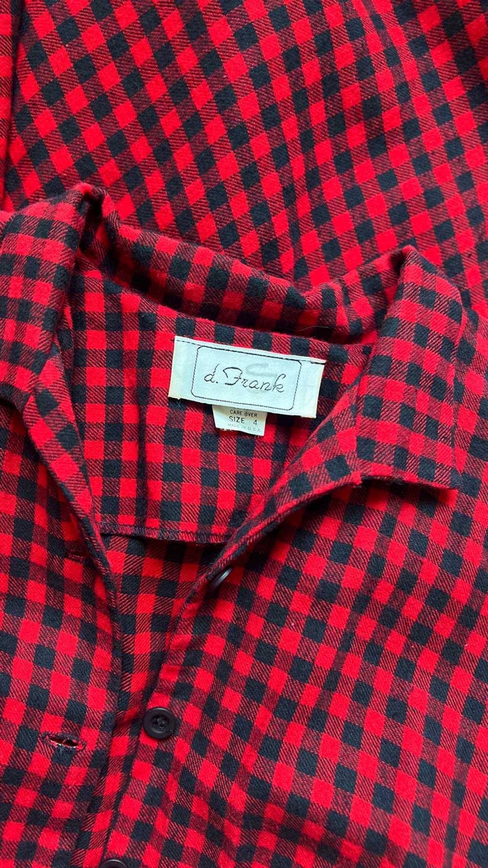 1990s Plaid Flannel Shirt Dress | x-small/small - image 8