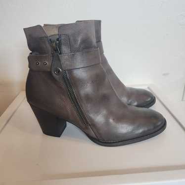 Paul Green Dallas gray booties stacked heel