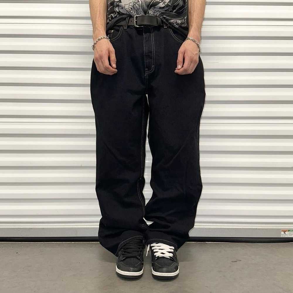 Jnco RARE BLACK BAGGY EMBROIDERED JEANS - image 2