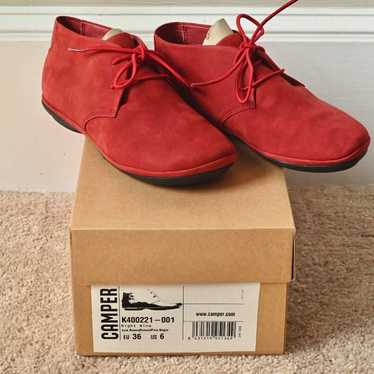 Camper Right Nina Ankle Boot - Red Nubuck