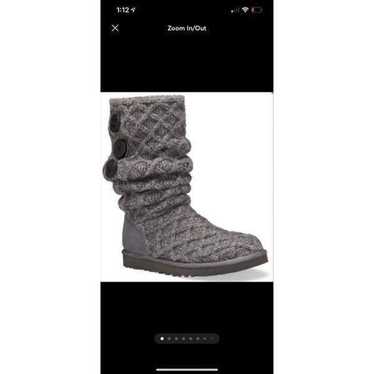 UGG Lattice Cardy Gray Sweater Boots