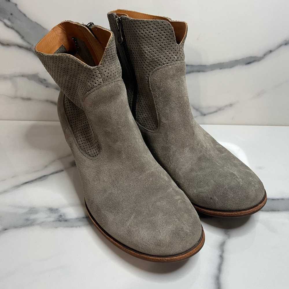 Kork-Ease | Wms Gray Perforated Suede Stacked Hee… - image 2