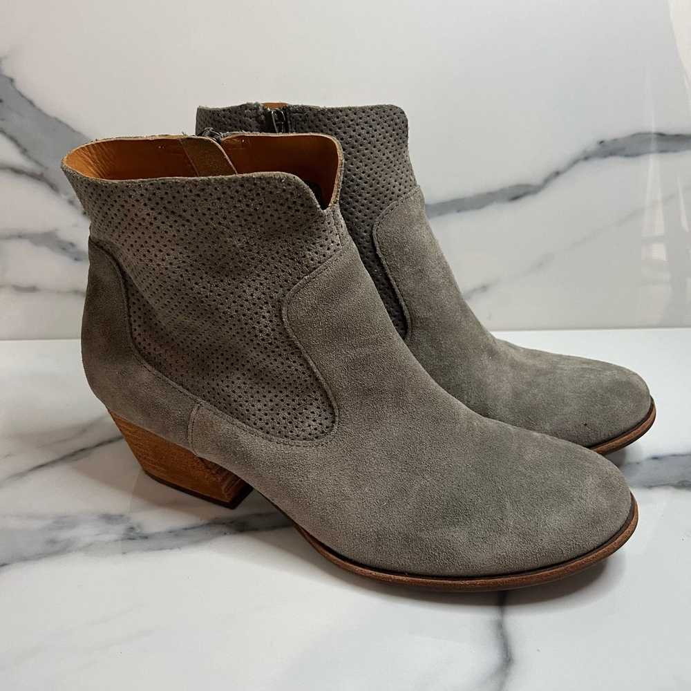 Kork-Ease | Wms Gray Perforated Suede Stacked Hee… - image 3