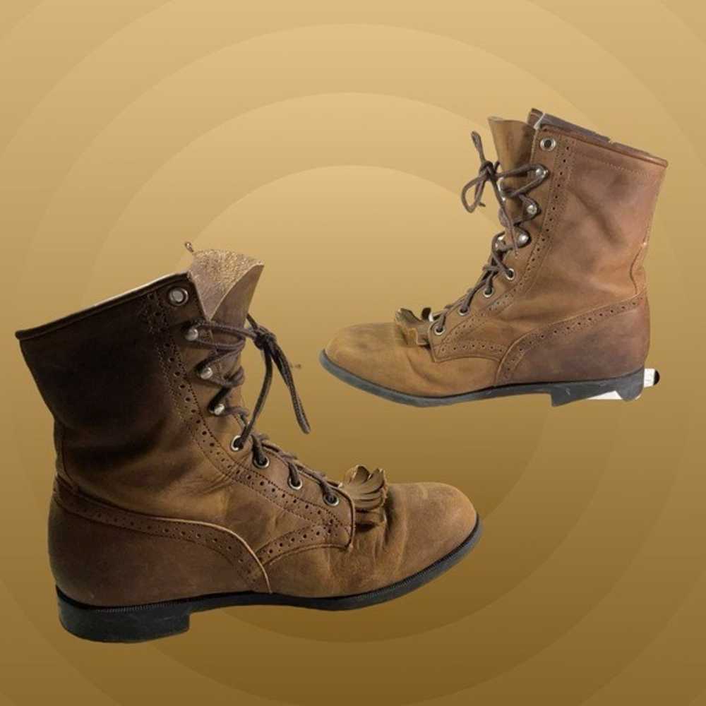 Justin 760 Original Lace Up Work Boots Women's Si… - image 1