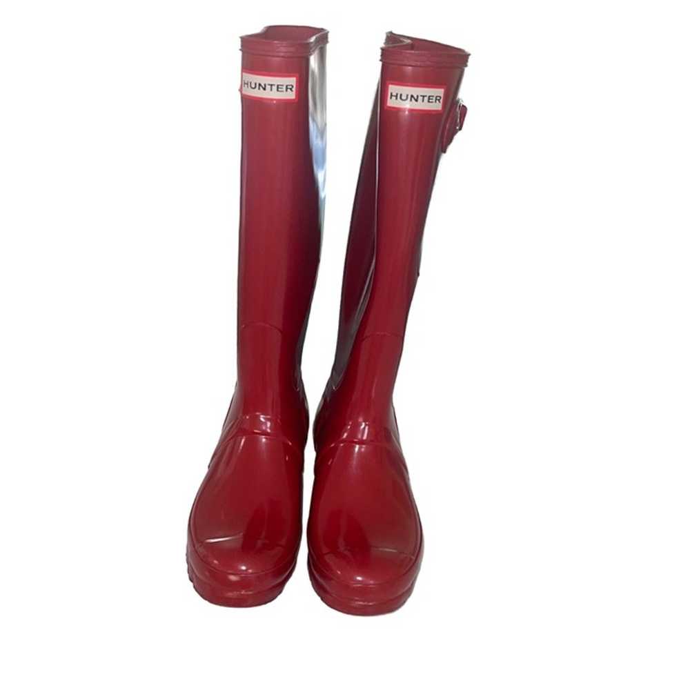 Hunter Womens Boots Size 7 Red Rubber Original Ta… - image 1