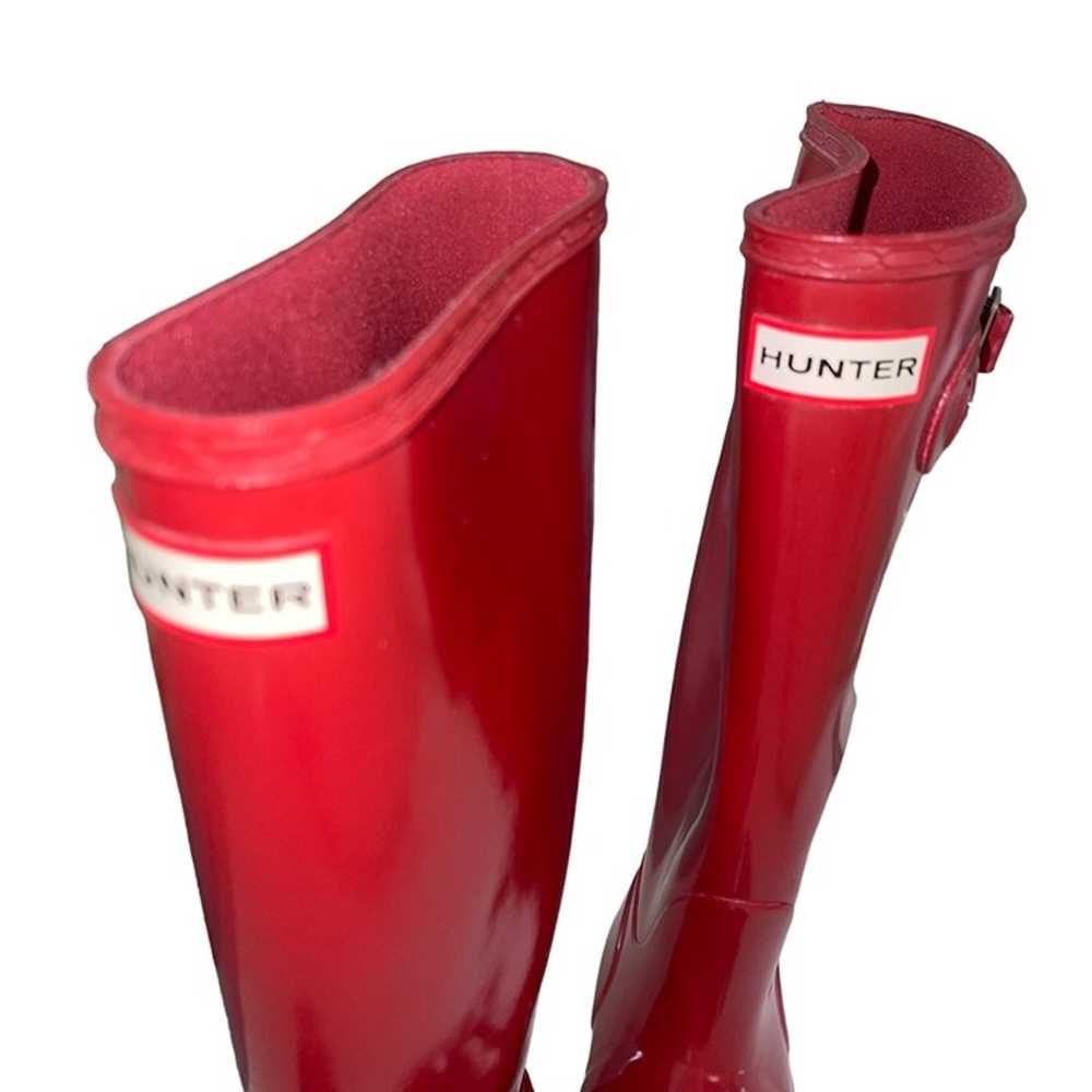 Hunter Womens Boots Size 7 Red Rubber Original Ta… - image 6