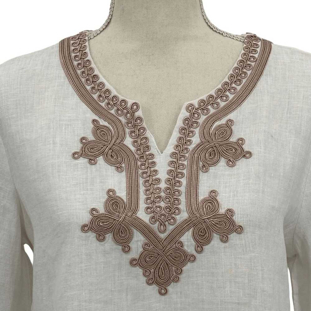 Other Symple NYC Embroidery Hem Linen Boho Tunic … - image 3