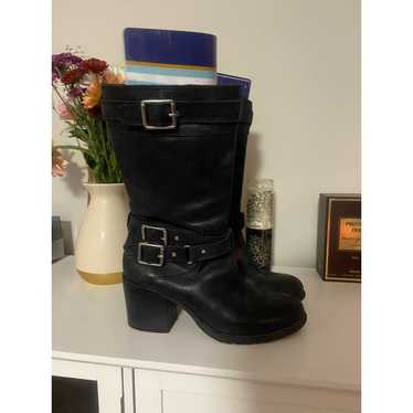 Jessica Simpson black leather boots, size 9