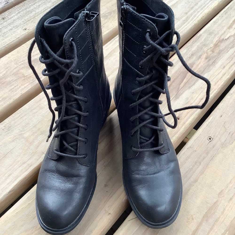 Timberland lace up combat leather boots - image 4