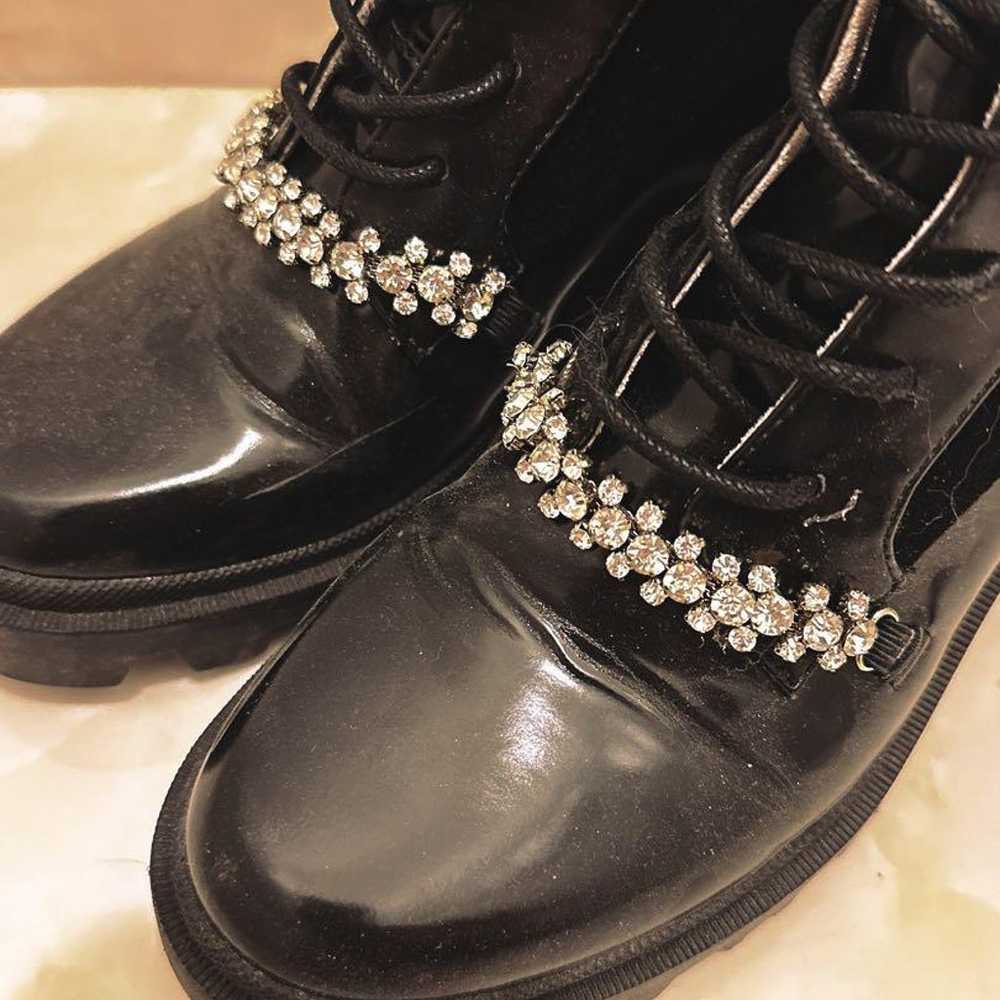 Herlipto Crystal Lace-Up Ankle Boots 37 - image 3