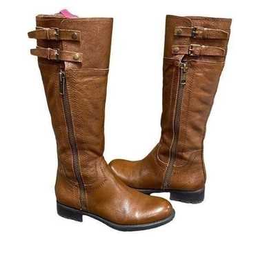 Franco Sarto Pebbled Tan Leather Tall Riding Boot 