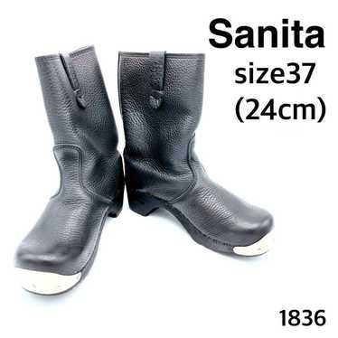 Sanita Leather Black Black Metal Toe Shiny Leather