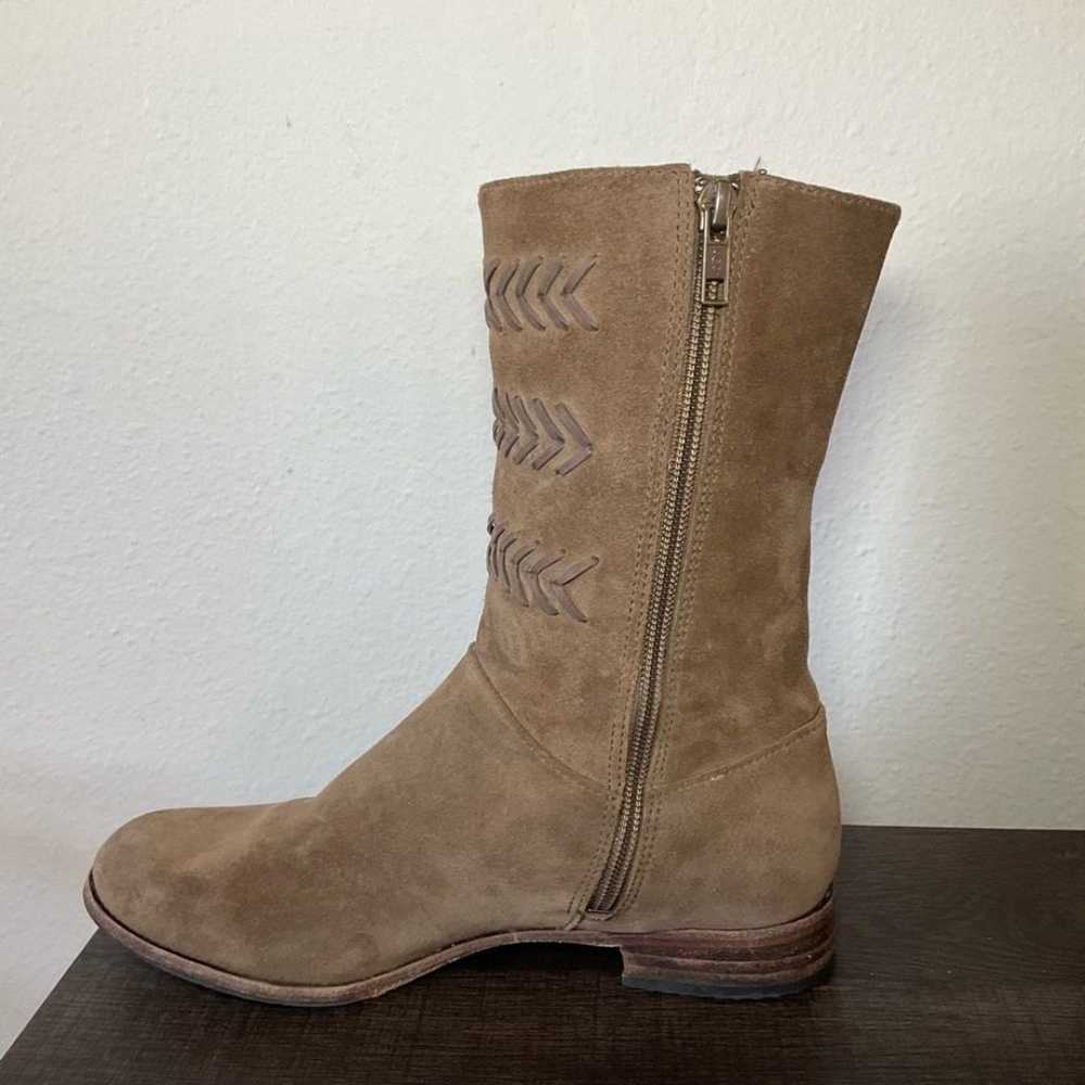 UGG Cailyn Tan Leather Chevron Suede Mid Calf Boo… - image 9