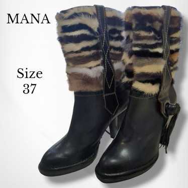 MANA short boots, multicolor, fur, leather, fur