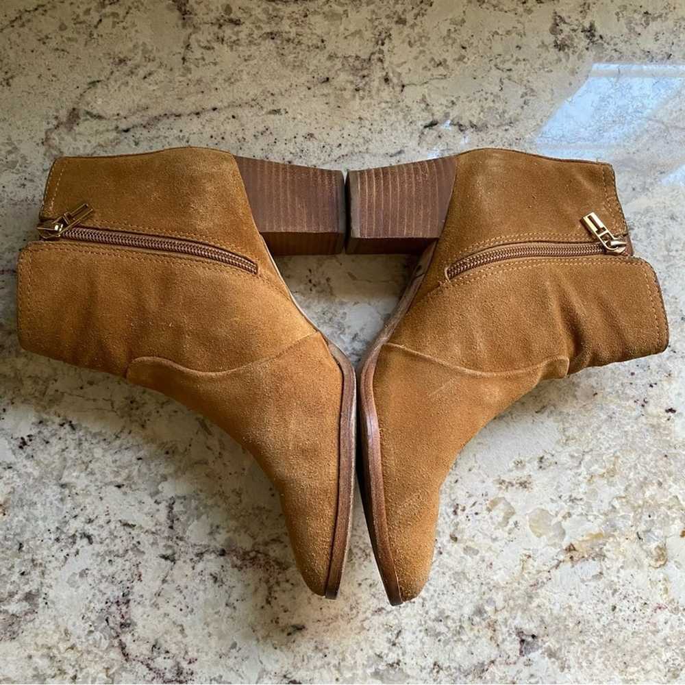 Tory Burch Sabe $398 Caramel Suede Ankle Booties … - image 2