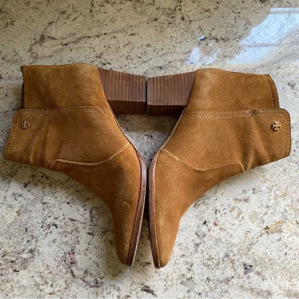 Tory Burch Sabe $398 Caramel Suede Ankle Booties … - image 4