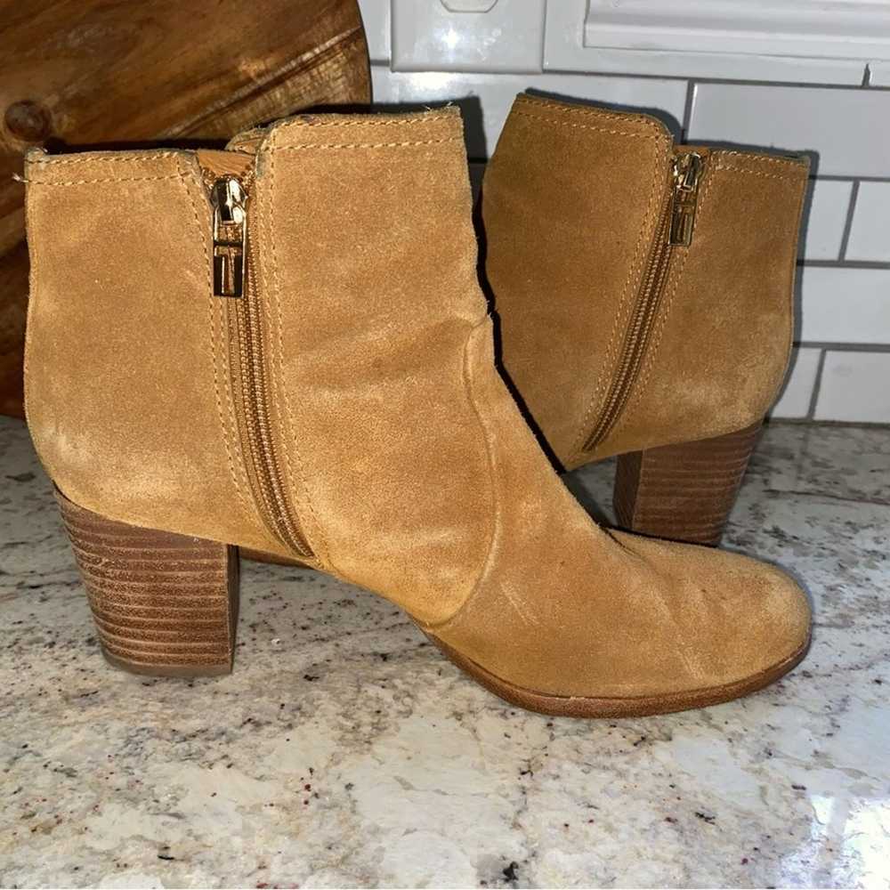 Tory Burch Sabe $398 Caramel Suede Ankle Booties … - image 7