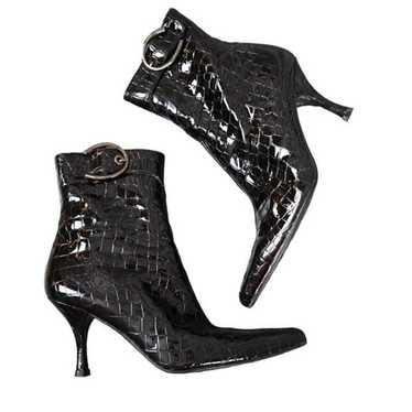 Stuart Weitzman Faux Croc Ankle Boots - image 1